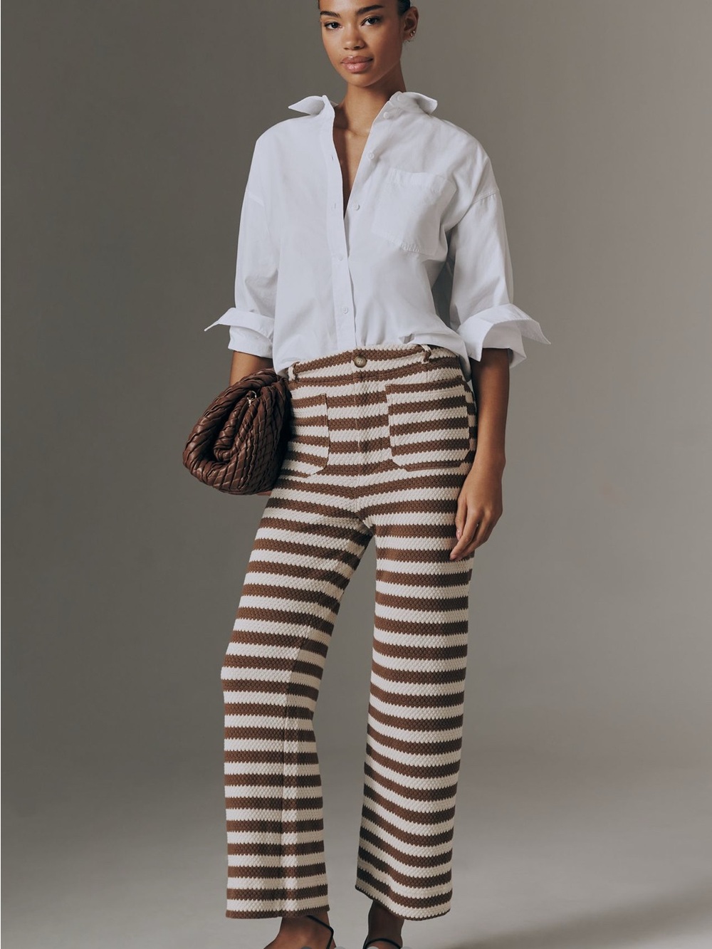 The Colette Striped Knit Crop Wide-Leg
Pants by Maeve-nwt